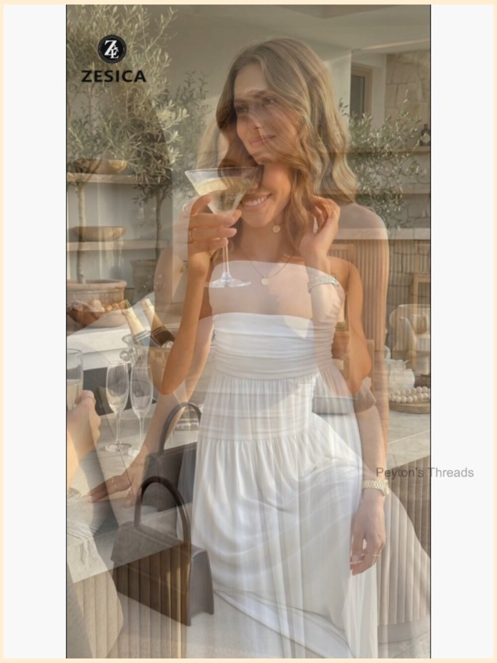 Strapless Ruched A-Line Midi Dress Sleeveless Flowy Wedding Guest - Picture 7 of 7